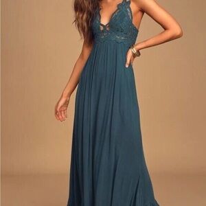 Free People Adella Maxi Dress Navy Size Small